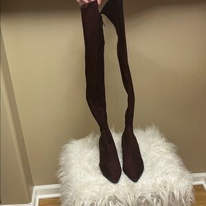 Marc Fisher Burgundy Over-the-Knee Pointed Toe Boots. Size 9. New.